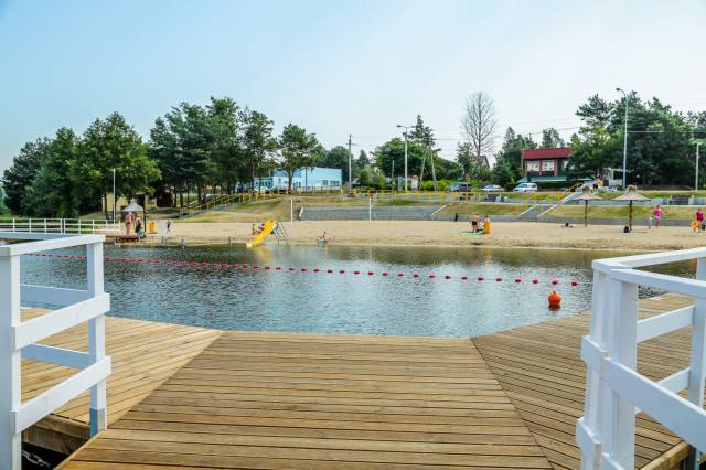 Beach by the 2nd reservoir, guarded bathing area in Siemiatycze